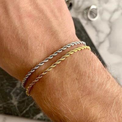 925 Silver Rope Chain Bracelet Both 925 Silver Rope Chain Bracelet Both zamzaria 