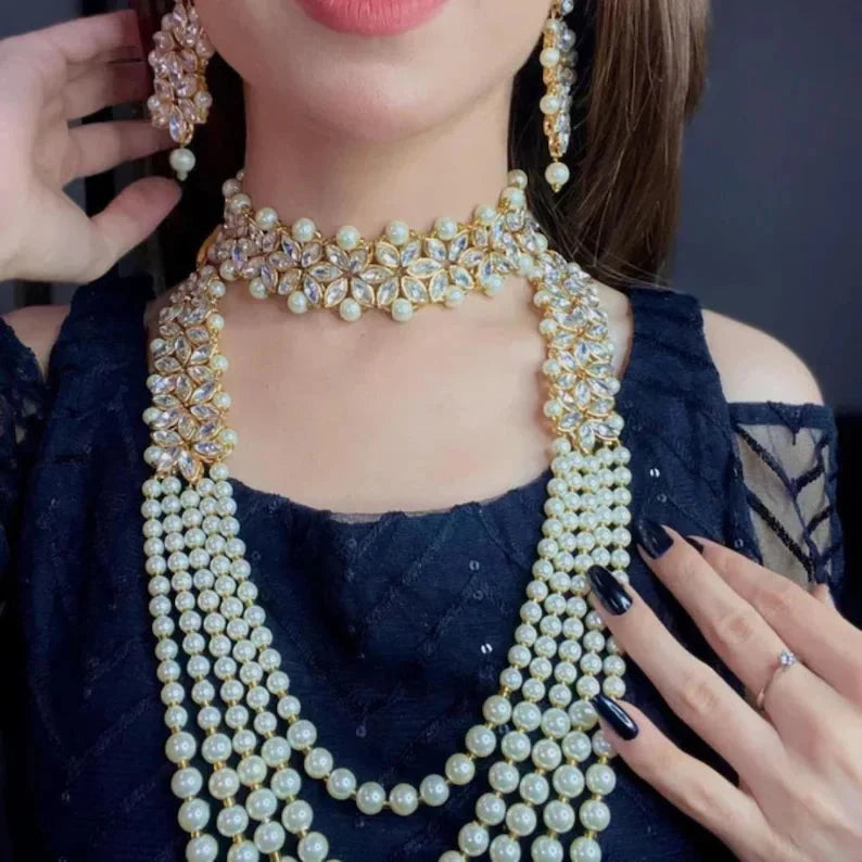 Elegant Bridal Necklace and Earrings Set Elegant Bridal Necklace and Earrings Set zamzaria 