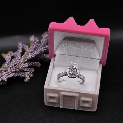 925 Italian Silver Moissanite Diamond Ring