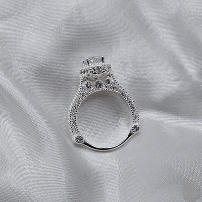925 Italian Silver Moissanite Diamond Ring