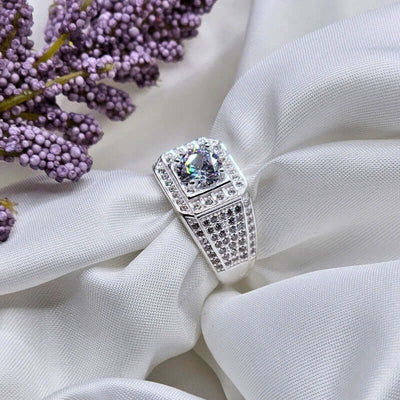 Diamond Cut Silver Italian Ring