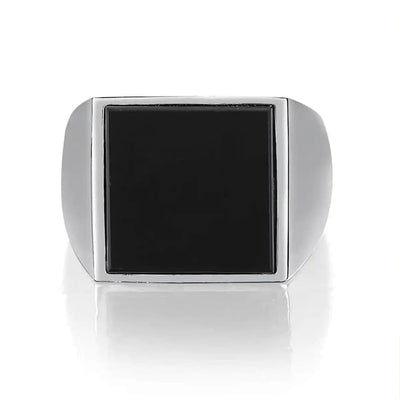Midnight Square Silver Ring For Men's Midnight Square Silver Ring For Men's zamzaria 