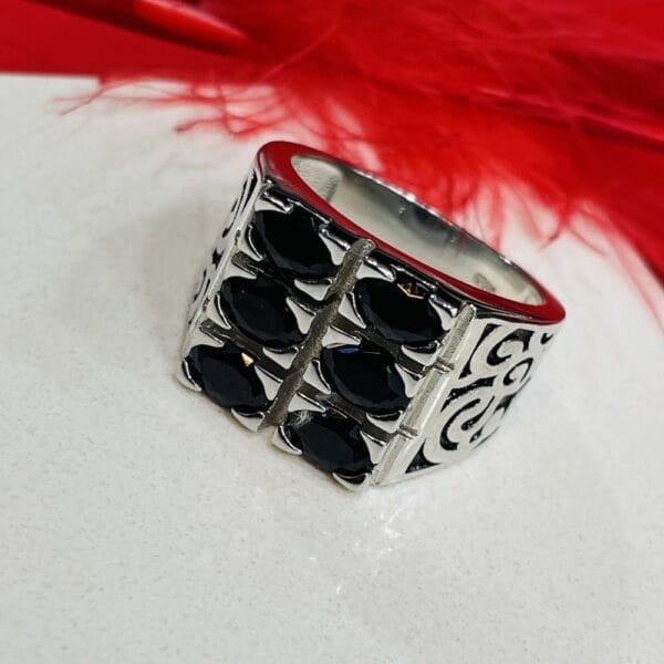 Royal Grid Silver Ring For Men's Royal Grid Silver Ring For Men's zamzaria 