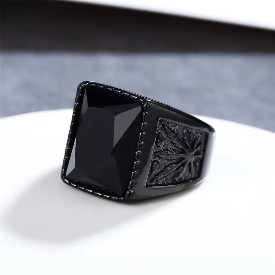 Silver Royal Ring For Men's Silver Royal Ring For Men's zamzaria Black 18 