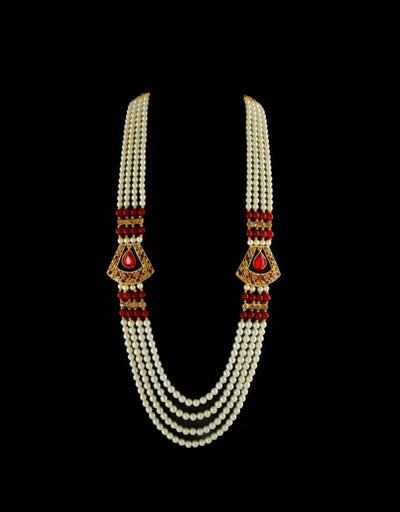 Wedding white & red moti mala necklace Wedding white & red moti mala necklace zamzaria 