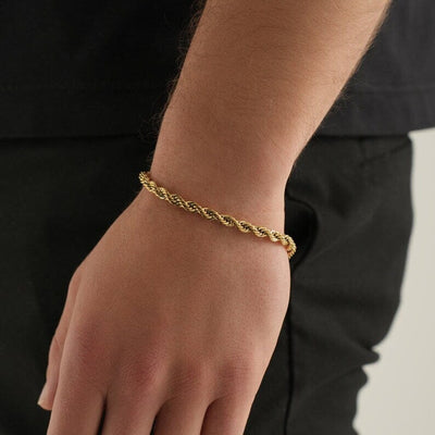 925 Silver Rope Chain Bracelet Both 925 Silver Rope Chain Bracelet Both zamzaria Gold 