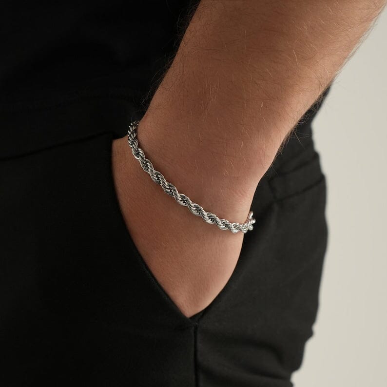 925 Silver Rope Chain Bracelet Both 925 Silver Rope Chain Bracelet Both zamzaria Silver 