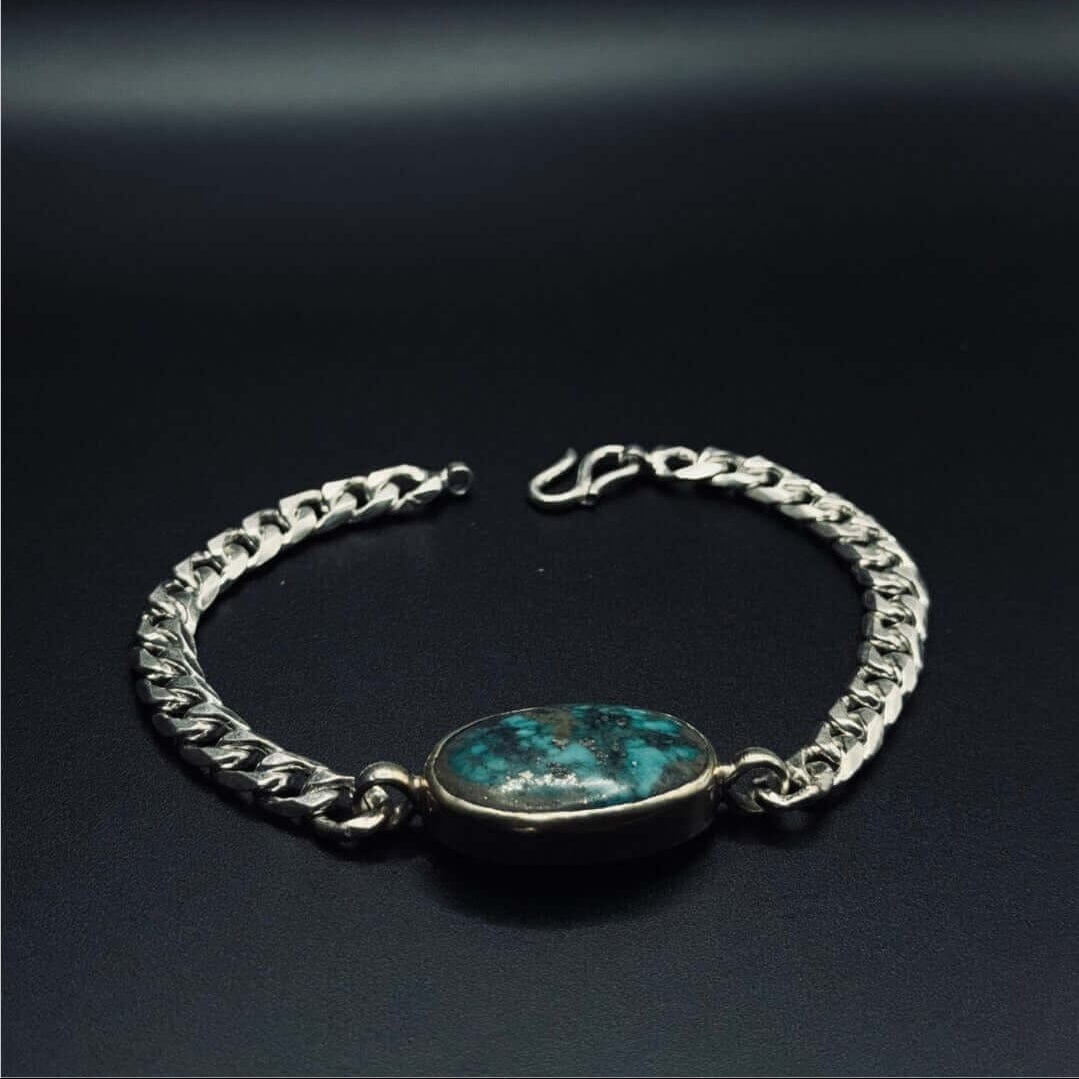 Men’s Aqeeq Stone Silver Bracelet Men’s Aqeeq Stone Silver Bracelet zamzaria 