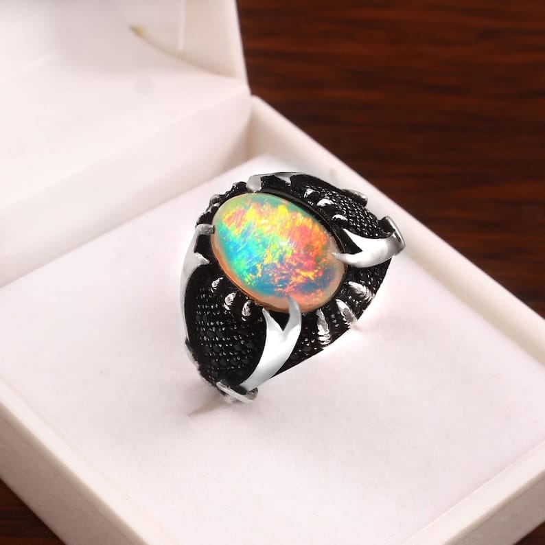 Dragon’s Flame Silver Ring For Men's Dragon’s Flame Silver Ring For Men's zamzaria 