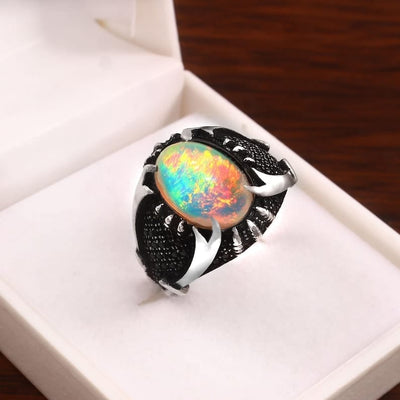 Dragon’s Flame Silver Ring For Men's Dragon’s Flame Silver Ring For Men's zamzaria 
