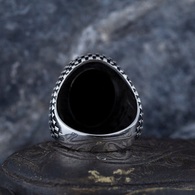 Patterned Silver Ring For Men's Patterned Silver Ring For Men's zamzaria 