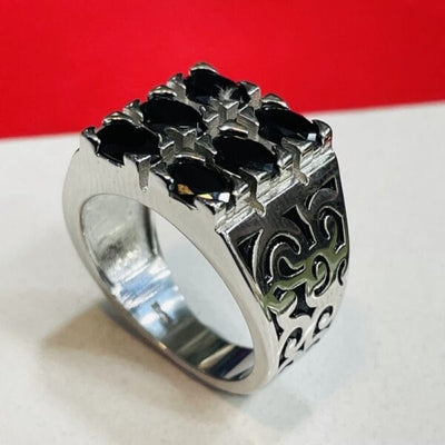 Royal Grid Silver Ring For Men's Royal Grid Silver Ring For Men's zamzaria 