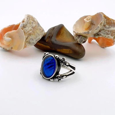 Sultan’s Sapphire Silver Ring For Men's Sultan’s Sapphire Silver Ring For Men's zamzaria 