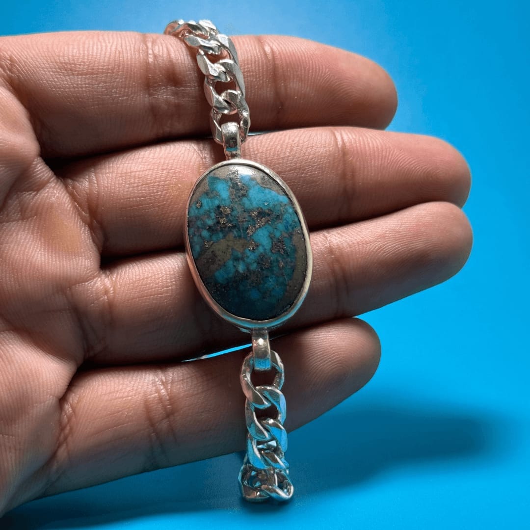Men’s Aqeeq Stone Silver Bracelet Men’s Aqeeq Stone Silver Bracelet zamzaria 