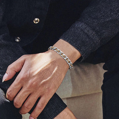 925 Silver Curb Bracelet for Men 925 Silver Curb Bracelet for Men zamzaria 