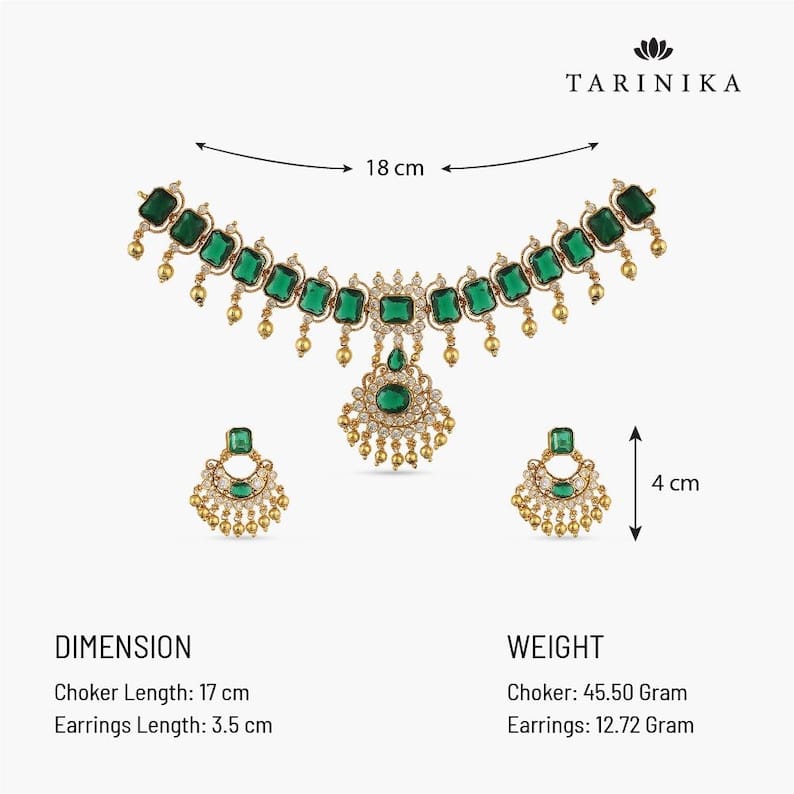 Luxury Emerald Green Bridal Necklace Set