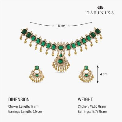 Luxury Emerald Green Bridal Necklace Set