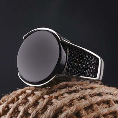 Turkish Silver Ring With Oval Stone For Men's Turkish Silver Ring With Oval Stone For Men's zamzaria 